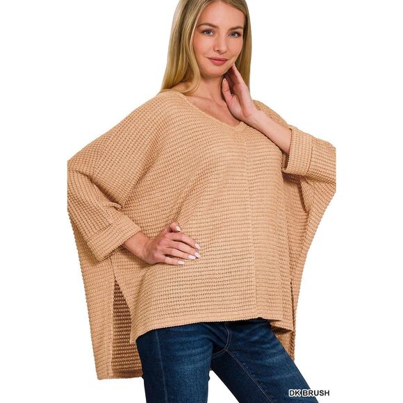 ✨ Zenana Oversized Waffle Knit Top ✨ - Picture 2 of 2
